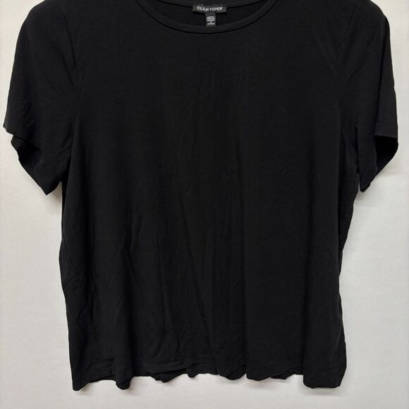 Eileen Fisher Short Sleeve Tee T-Shirt Top XL X-Large Tencel Lyocell C025 -30 - Picture 9 of 14